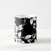 Zwart-witte bloemen koffiemok (Center)