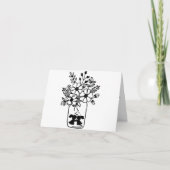 ZWART-WITTE BLOEMEN KONIJNEN LIEFDE KAART (Voorkant)