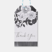 Zwart-witte  bloemen Moderne afbeelding Cadeaulabel (Voorkant)