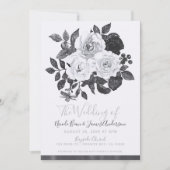 Zwart-witte  bloemen Moderne afbeelding Kaart (Voorkant)