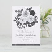 Zwart-witte  bloemen Moderne afbeelding Kaart (Staand voorkant)