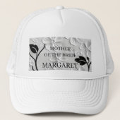 Zwart-witte bloemen moeder van de bruid trucker pet (Voorkant)