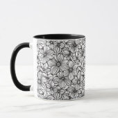 Zwart Witte Bloemen Mok (Links)