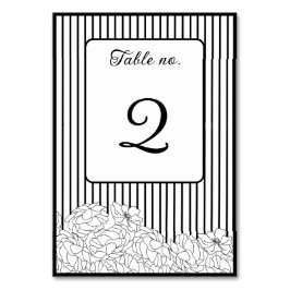 Zwart-witte bloemen op strepen kaart