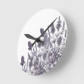 Zwart-witte bloemen ronde klok (Hoek)