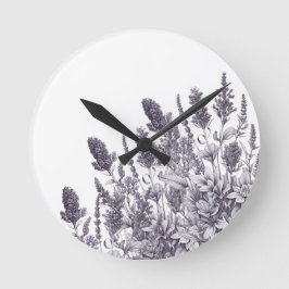 Zwart-witte bloemen ronde klok