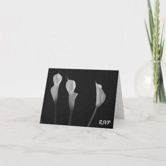 Zwart-witte Bloemen RSVP (Voorkant)