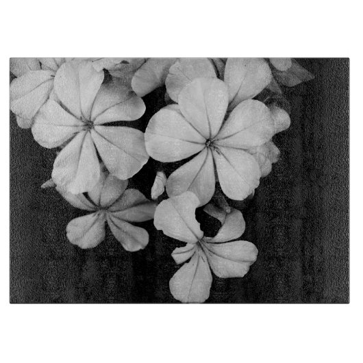 Zwart-witte bloemen snijplank (Voorkant)