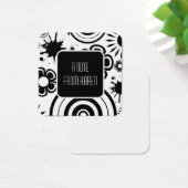 Zwart-witte bloemen, spatten en ringen Notities Vierkante Visitekaartjes (Bureau)