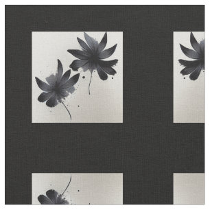 Zwart-witte bloemen stof