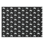 Zwart Witte Bloemen Tafelkleed (Voorkant (Horizontaal))