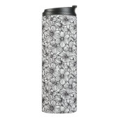 Zwart Witte Bloemen Thermosbeker (Gedraaid links)