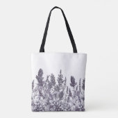 Zwart-witte Bloemen Tote Bag (Achterkant)