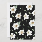 Zwart-witte bloemen verjaardag kaart (Achterkant)