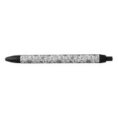 Zwart Witte Bloemen Zwarte Inkt Pen (Voorkant)