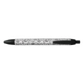 Zwart Witte Bloemen Zwarte Inkt Pen (Achterkant)