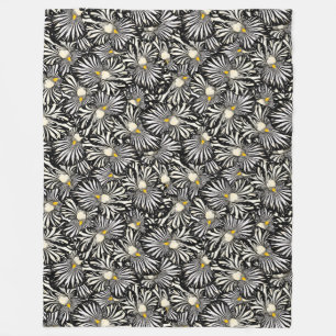 Zwart-witte bloemenirisdeken fleece deken