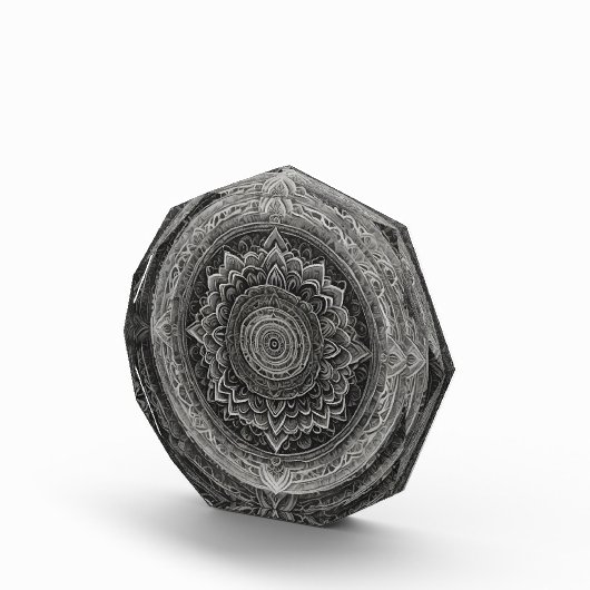 Zwart-witte bloemenmandala fotoblokken (Rechts)