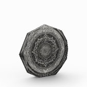 Zwart-witte bloemenmandala fotoblokken (Links)