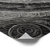 Zwart-witte bloemenmandala poster (Hoek)