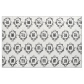 Zwart-witte bloemenrand met monogram stof (Fat Quarter)