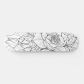 Zwart & Witte Bloemenschildering Uw Eigen Deck Persoonlijk Skateboard (Horizontaal)