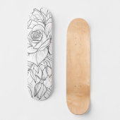 Zwart & Witte Bloemenschildering Uw Eigen Deck Persoonlijk Skateboard (Voorkant)