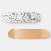 Zwart & Witte Bloemenschildering Uw Eigen Deck Persoonlijk Skateboard (Horizontaal)