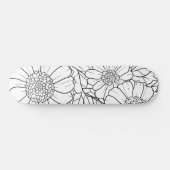 Zwart & Witte Bloemenschildering Uw Eigen Deck Persoonlijk Skateboard (Horizontaal)