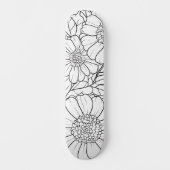 Zwart & Witte Bloemenschildering Uw Eigen Deck Persoonlijk Skateboard (Voorkant)