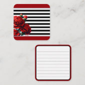 Zwart-witte bloemenschoonheid informatiekaartje (Voorkant / Achterkant)