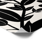 Zwart-witte bloementuin poster (Hoek)