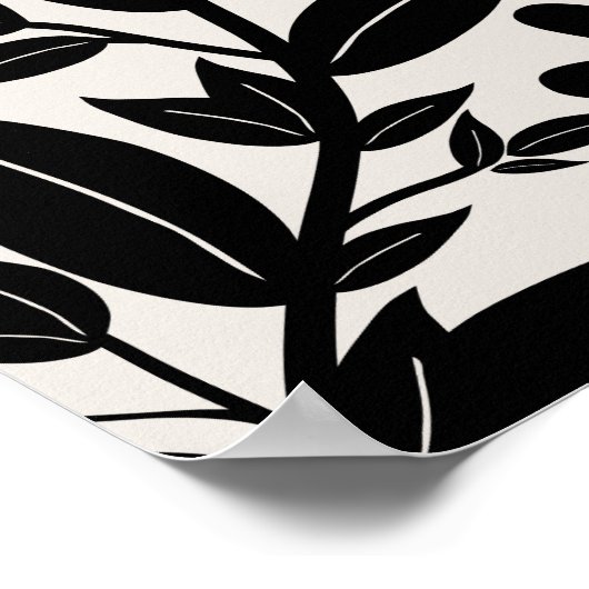 Zwart-witte bloementuin poster (Hoek)