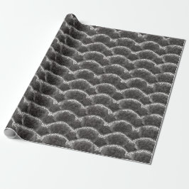 Zwart Witte Bloemige Bruidsdouche Cadeaupapier