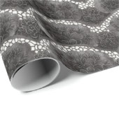 Zwart Witte Bloemige Bruidsdouche Cadeaupapier (Rol Hoek)
