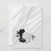 Zwart-witte bloemige bruidsuitnodiging kaart (Achterkant)