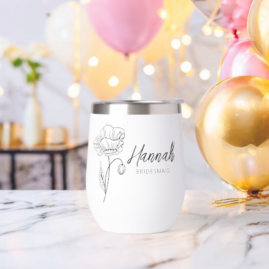 Zwart & Witte Bloemige Gepersonaliseerde Bruidsmei (Vrijgezellenfeest)