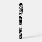Zwart Witte Bloemmotief Krachtige Botanische Esthe iPhone Hoesje (Rechterkant)