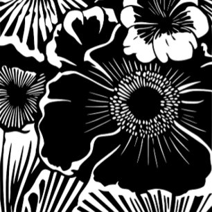 Zwart Witte Bloemmotief Krachtige Botanische Esthe Koffiemok