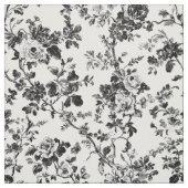 Zwart-Witte Bloemranken Stof (Swatch)