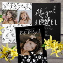 Zwart & Witte Bloemrijke Bat Mitzvah