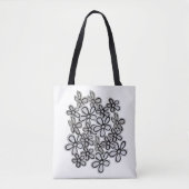Zwart-witte bloesem-zeeduivel tote bag (Voorkant)