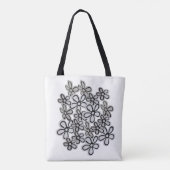 Zwart-witte bloesem-zeeduivel tote bag (Achterkant)