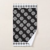 Zwart-witte bloesems bad handdoek (Handdoek)