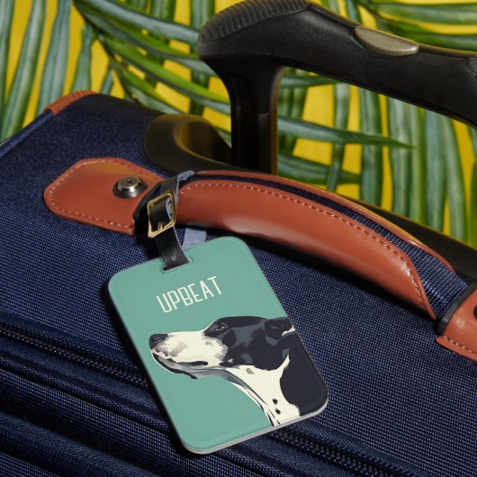 Zwart-witte bokser bagagelabel (Voorkant Insitu 1)