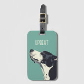 Zwart-witte bokser bagagelabel (Voorkant (verticaal))