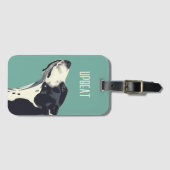 Zwart-witte bokser bagagelabel (Voorkant (horizontaal))