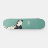 Zwart-witte bokser persoonlijk skateboard (Horizontaal)