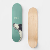 Zwart-witte bokser persoonlijk skateboard (Voorkant)