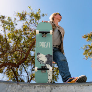 Zwart-witte bokser persoonlijk skateboard